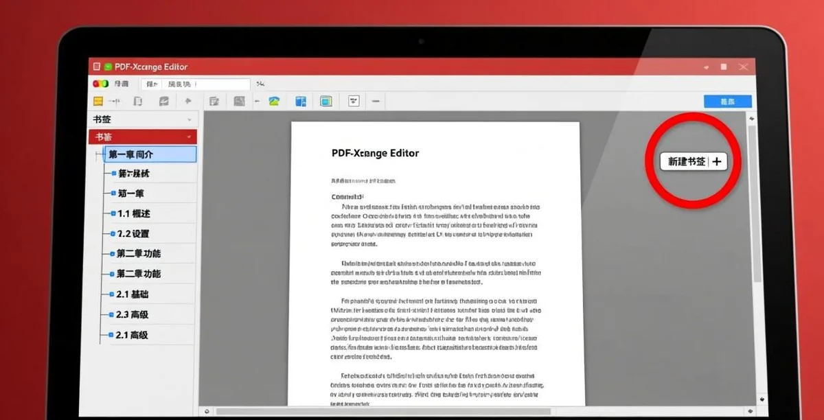 PDF bookmark editing interface