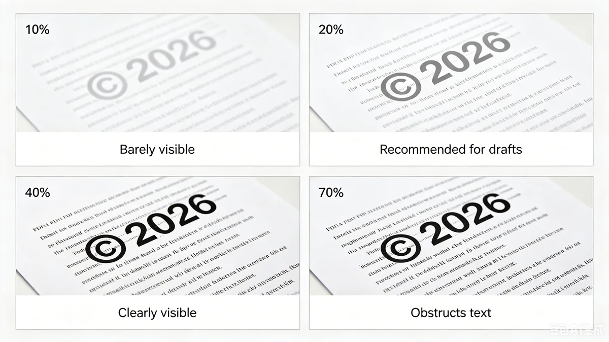 Watermark opacity comparison chart